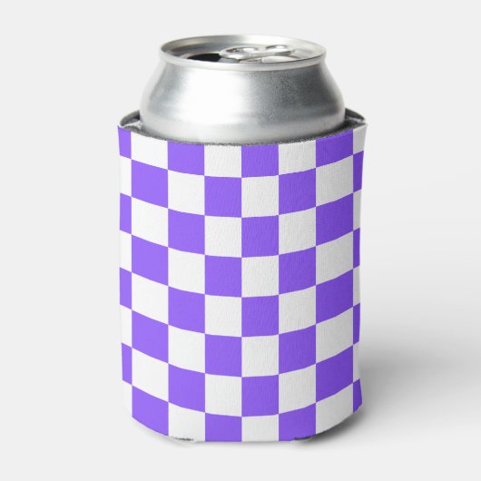 Classic visual purple checkerboard  缶クーラー (缶正面)