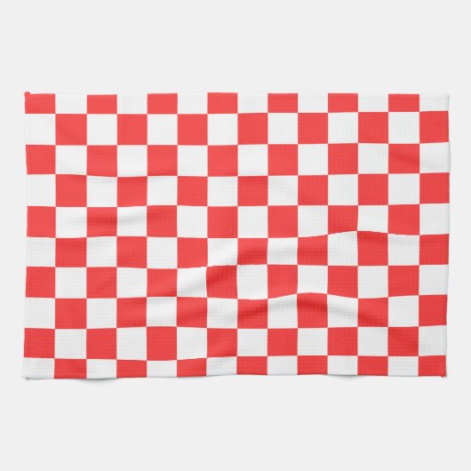 Classic visual red checkerboard  キッチンタオル (横)