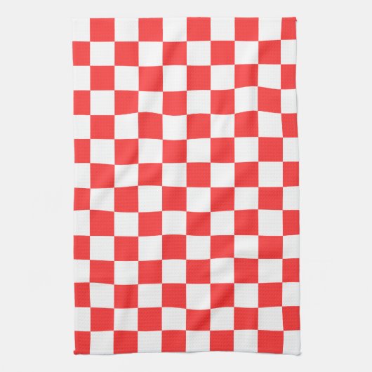 Classic visual red checkerboard  キッチンタオル (縦)