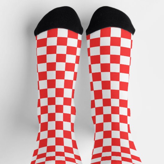 Classic visual red checkerboard  ソックス (上部)