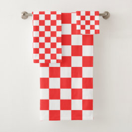Classic visual red checkerboard  バスタオルセット