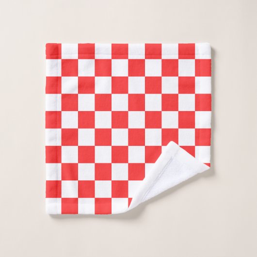 Classic visual red checkerboard  バスタオルセット (ウォッシュタオル)