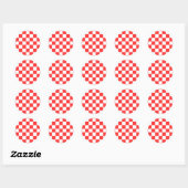 Classic visual red checkerboard  ラウンドシール (シート)