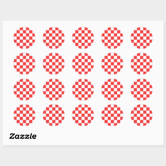 Classic visual red checkerboard  ラウンドシール (シート)