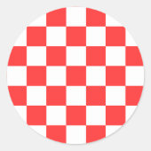 Classic visual red checkerboard  ラウンドシール (正面)