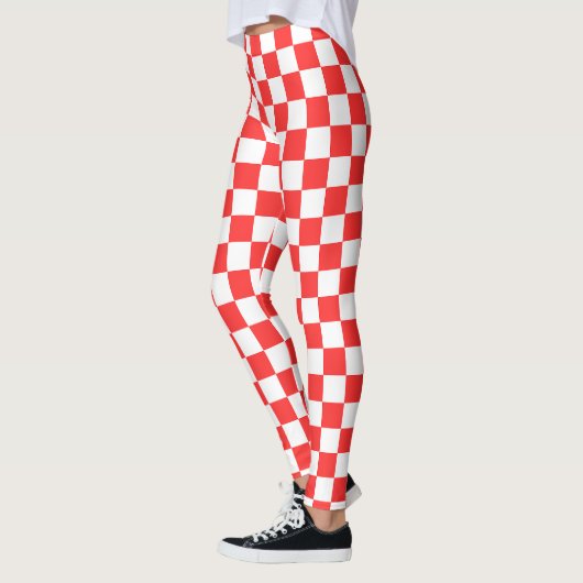 Classic visual red checkerboard  レギンス (左)