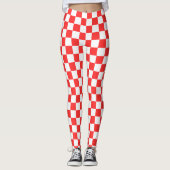 Classic visual red checkerboard  レギンス (正面)