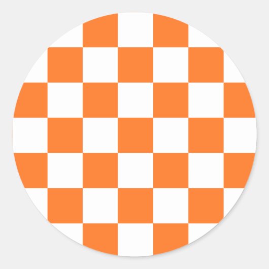 Classic visual salmon checkerboard  ラウンドシール (正面)