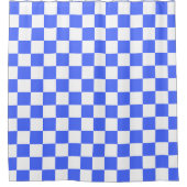 Classic visual sapphire checkerboard  シャワーカーテン (正面)