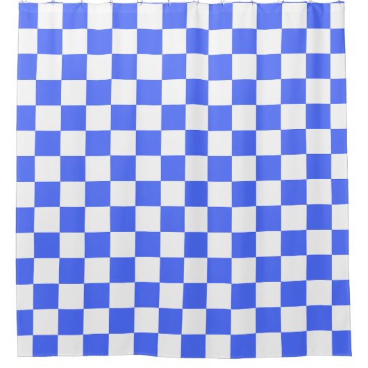 Classic visual sapphire checkerboard  シャワーカーテン (正面)