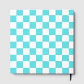 Classic visual turquoise blue checkerboard  ゲストブック (裏面)