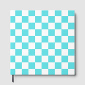 Classic visual turquoise blue checkerboard  ゲストブック (正面)