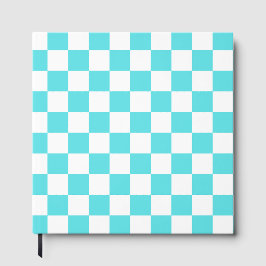 Classic visual turquoise blue checkerboard  ゲストブック