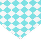 Classic visual turquoise blue checkerboard  ショートテーブルランナー (コーナー)