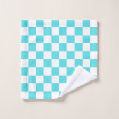 Classic visual turquoise blue checkerboard  バスタオルセット (ウォッシュタオル)