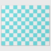 Classic visual turquoise blue checkerboard ラッピングペーパー (フラット)