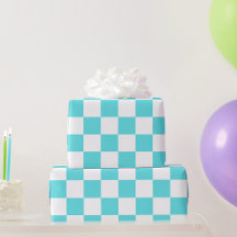 Classic visual turquoise blue checkerboard 