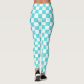Classic visual turquoise blue checkerboard  レギンス (裏面)