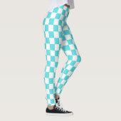 Classic visual turquoise blue checkerboard  レギンス (右)