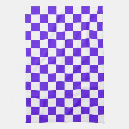 Classic visual violet checkerboard  キッチンタオル (縦)