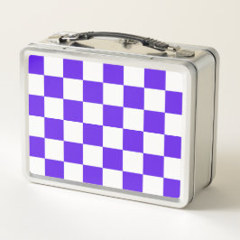 Classic visual violet checkerboard  メタルランチボックス