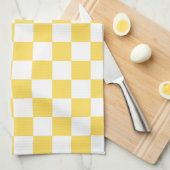 Classic visual yellow checkerboard  キッチンタオル (四つ折り)