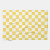 Classic visual yellow checkerboard  キッチンタオル (横)
