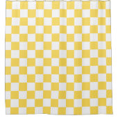 Classic visual yellow checkerboard  シャワーカーテン (正面)