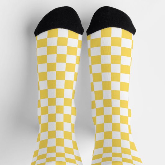 Classic visual yellow checkerboard  ソックス (上部)