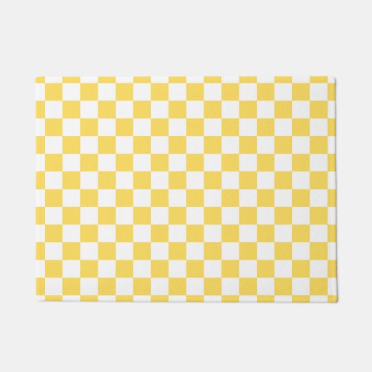 Classic visual yellow checkerboard  ドアマット (正面)