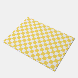 Classic visual yellow checkerboard  ドアマット