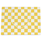 Classic visual yellow checkerboard  ラージペーパーバッグ (正面)