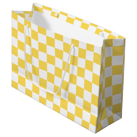 Classic visual yellow checkerboard  ラージペーパーバッグ (正面アングル)