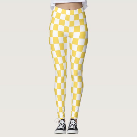 Classic visual yellow checkerboard  レギンス (正面)