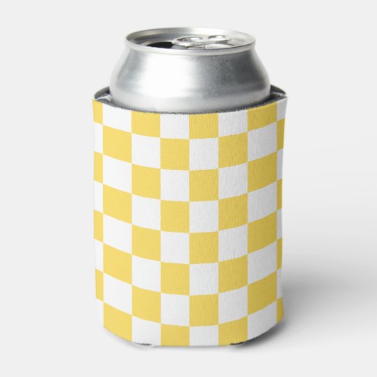 Classic visual yellow checkerboard  缶クーラー (缶正面)