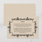 Classic Warm Sand Ornately Framed Wedding エンクロージャーカード (正面/裏面)