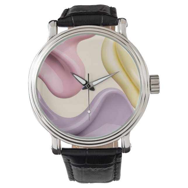 Classic watch in stylish abstract graphic 腕時計 (正面)