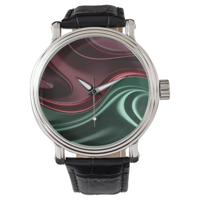 Classic watch in stylish abstract graphic 腕時計 (正面)