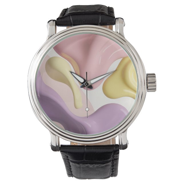 Classic watch in stylish abstract graphic 腕時計 (正面)