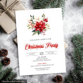 Classic Watercolor Christmas Flowers Printable  招待状