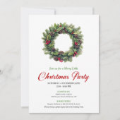 Classic Watercolor Christmas Wreath Invitation 招待状 (正面)