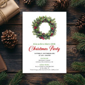 Classic Watercolor Christmas Wreath Invitation 招待状