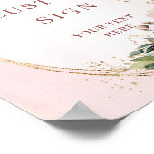 Classic Watercolor Dusty Pink Floral Custom Sign ポスター (角)