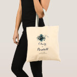 Classic Watercolor Floral Bridesmaid トートバッグ<br><div class="desc">This classic watercolor floral bridesmaid tote bag is the perfect wedding gift to present your bridesmaids and maid of honor for a rustic wedding. The design features watercolor hand-painted blue flowers and foliage neatly assembled into a lovely bouquet.</div>