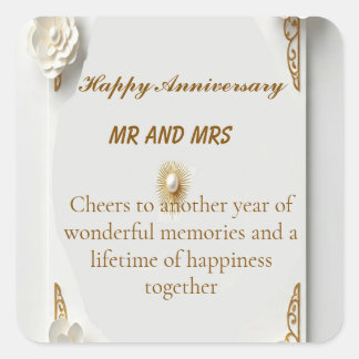 Classic watercolor gold luxury frole frame  スクエアシール