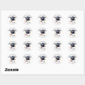 Classic Watercolor Graduation Cap Diploma ラウンドシール (シート)