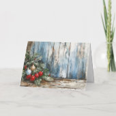 Classic Watercolor Merry Christmas Snowman Blank シーズンカード (裏面)