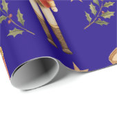 Classic Watercolor Nutcracker and Drum Christmas ラッピングペーパー (ロールコーナー)