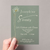 Classic Watercolor Wildflower Sage 70th Birthday アクリル招待状 (インサイチュ (ポータブル))