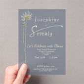 Classic Watercolor Wildflower Slate 70th Birthday アクリル招待状 (インサイチュ (ポータブル))